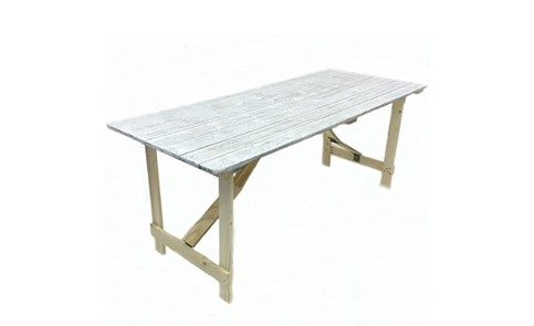 Lime Wash Rustic Trestle Table 295X295