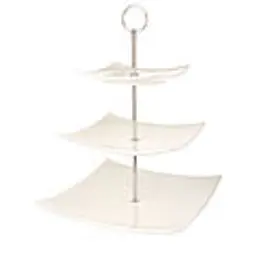 Square China Three Tier Cake Stand
