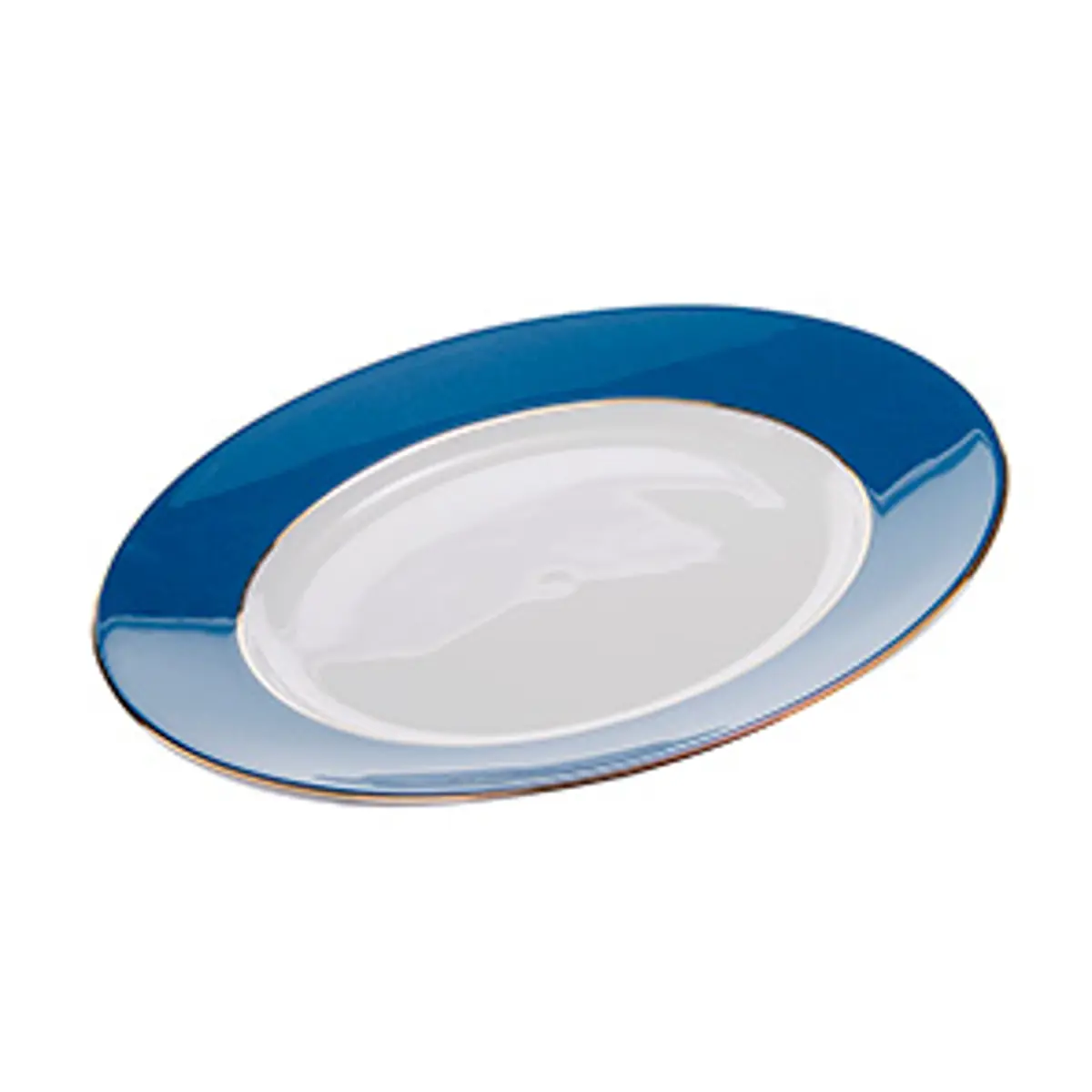 Coloured Rim Plate - Blue 25cm - Allens Hire